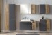 Waschtisch >Paris< in grau, Wotaneiche, MDF - 105x65,5x47cm (BxHxT)