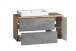 Waschtisch >Paris< in grau, Wotaneiche, MDF - 105x65,5x47cm (BxHxT)