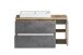 Waschtisch >Paris< in grau, Wotaneiche, MDF - 105x65,5x47cm (BxHxT)