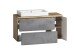 Waschtisch >Paris< in grau, Wotaneiche, MDF - 105x65,5x47cm (BxHxT)