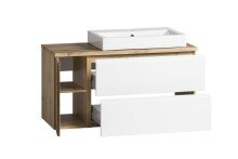 Waschtisch >Paris< in weiß, Wotaneiche, MDF - 105x65,5x47cm (BxHxT)
