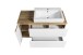 Waschtisch >Paris< in weiß, Wotaneiche, MDF - 105x65,5x47cm (BxHxT)