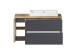 Waschtisch >Paris< in grau, Wotaneiche, MDF - 105x65,5x47cm (BxHxT)