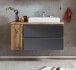 Waschtisch >Paris< in grau, Wotaneiche, MDF - 105x65,5x47cm (BxHxT)