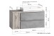 Waschtisch >Paris< in grau, Wotaneiche, MDF - 105x65,5x47cm (BxHxT)