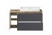 Waschtisch >Paris< in grau, Wotaneiche, MDF - 105x65,5x47cm (BxHxT)
