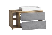 Waschtisch >Paris< in grau, Wotaneiche, MDF - 105x65,5x47cm (BxHxT)