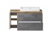 Waschtisch >Paris< in grau, Wotaneiche, MDF - 105x65,5x47cm (BxHxT)