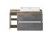 Waschtisch >Paris< in grau, Wotaneiche, MDF - 105x65,5x47cm (BxHxT)