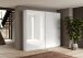 Schwebetürenschrank >Salva< 2 Böden, 4 Stangen, Weiss Hochglanz / Weiss - 180x230x55cm (B/H/T)