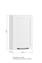 Hängeschrank >Lyon< in weiß, MDF - 40x64x20cm (BxHxT)