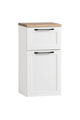 Unterschrank >Lyon< in weiß, Wotaneiche, MDF - 40x79x35cm (BxHxT)