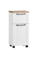 Unterschrank >Lyon< in weiß, Wotaneiche, MDF - 40x79x35cm (BxHxT)