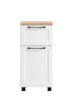 Unterschrank >Lyon< in weiß, Wotaneiche, MDF - 40x79x35cm (BxHxT)