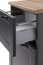 Unterschrank >Lyon< in grau, Wotaneiche, MDF - 40x79x35cm (BxHxT)