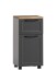 Unterschrank >Lyon< in grau, Wotaneiche, MDF - 40x79x35cm (BxHxT)