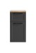 Unterschrank >Lyon< in grau, Wotaneiche, MDF - 40x79x35cm (BxHxT)