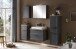 Unterschrank >Lyon< in grau, Wotaneiche, MDF - 40x79x35cm (BxHxT)