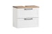 Waschbeckenunterschrank >Lyon< in weiß, Wotaneiche, MDF - 60x54x35cm (BxHxT)