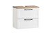 Waschbeckenunterschrank >Lyon< in weiß, Wotaneiche, MDF - 60x54x35cm (BxHxT)