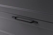 Waschbeckenunterschrank >Lyon< in grau, Wotaneiche, MDF - 60x54x35cm (BxHxT)