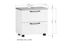 Waschbeckenunterschrank >Lyon< in weiß, Wotaneiche, MDF - 60x54x35cm (BxHxT)