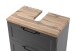 Waschbeckenunterschrank >Lyon< in grau, Wotaneiche, MDF - 60x54x35cm (BxHxT)