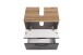 Waschbeckenunterschrank >Lyon< in weiß, Wotaneiche, MDF - 60x54x35cm (BxHxT)