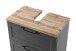 Waschbeckenunterschrank >Lyon< in weiß, Wotaneiche, MDF - 60x54x35cm (BxHxT)