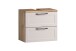 Waschbeckenunterschrank >Lyon< in Wotaneiche, Kaschmir, MDF - 60x54x35cm (BxHxT)