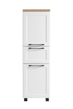 Midischrank >Lyon< in weiß, Wotaneiche, MDF - 40x130x35cm (BxHxT)