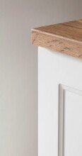 Midischrank >Lyon< in weiß, Wotaneiche, MDF - 40x130x35cm (BxHxT)