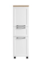 Midischrank >Lyon< in weiß, Wotaneiche, MDF - 40x130x35cm (BxHxT)