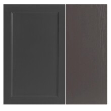 Midischrank >Lyon< in grau, Wotaneiche, MDF - 40x130x35cm (BxHxT)