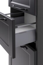 Midischrank >Lyon< in grau, Wotaneiche, MDF - 40x130x35cm (BxHxT)