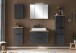 Midischrank >Lyon< in grau, Wotaneiche, MDF - 40x130x35cm (BxHxT)