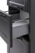 Midischrank >Lyon< in grau, Wotaneiche, MDF - 40x130x35cm (BxHxT)