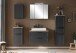 Midischrank >Lyon< in grau, Wotaneiche, MDF - 40x130x35cm (BxHxT)