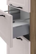 Midischrank >Lyon< in Wotaneiche, Kaschmir, MDF - 40x130x35cm (BxHxT)