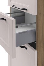 Midischrank >Lyon< in Wotaneiche, Kaschmir, MDF - 40x130x35cm (BxHxT)