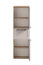 Midischrank >Lyon< in Wotaneiche, Kaschmir, MDF - 40x130x35cm (BxHxT)
