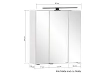 Spiegelschrank >Lyon< in weiß - 60x64x20cm (BxHxT)