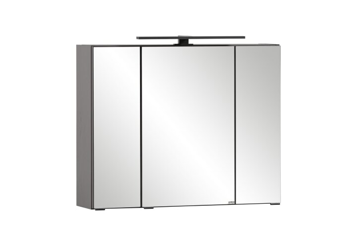 Spiegelschrank >Lyon< in Grafitgrau - 80x64x20cm (BxHxT)