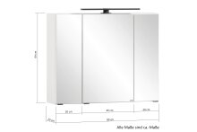 Spiegelschrank >Lyon< in Grafitgrau - 80x64x20cm (BxHxT)
