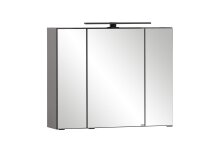 Spiegelschrank >Lyon< in Grafitgrau - 80x64x20cm...