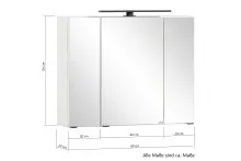 Spiegelschrank >Lyon< in Wotaneiche - 80x64x20cm (BxHxT)
