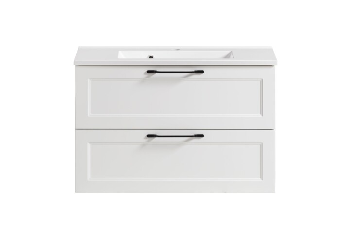 Waschtisch >Lyon< in weiß, MDF - 80x56x47cm (BxHxT)