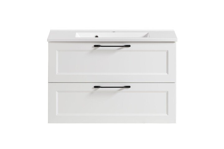 Waschtisch >Lyon< in weiß, MDF - 80x56x47cm (BxHxT)