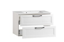 Waschtisch >Lyon< in weiß, MDF - 80x56x47cm (BxHxT)