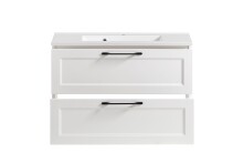 Waschtisch >Lyon< in weiß, MDF - 80x56x47cm (BxHxT)